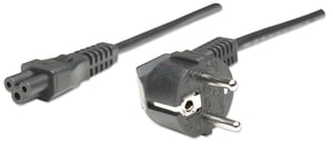 Manhattan 371131 Power Cable, Black, 1.8 m, CEE7/4 to C5, Panel