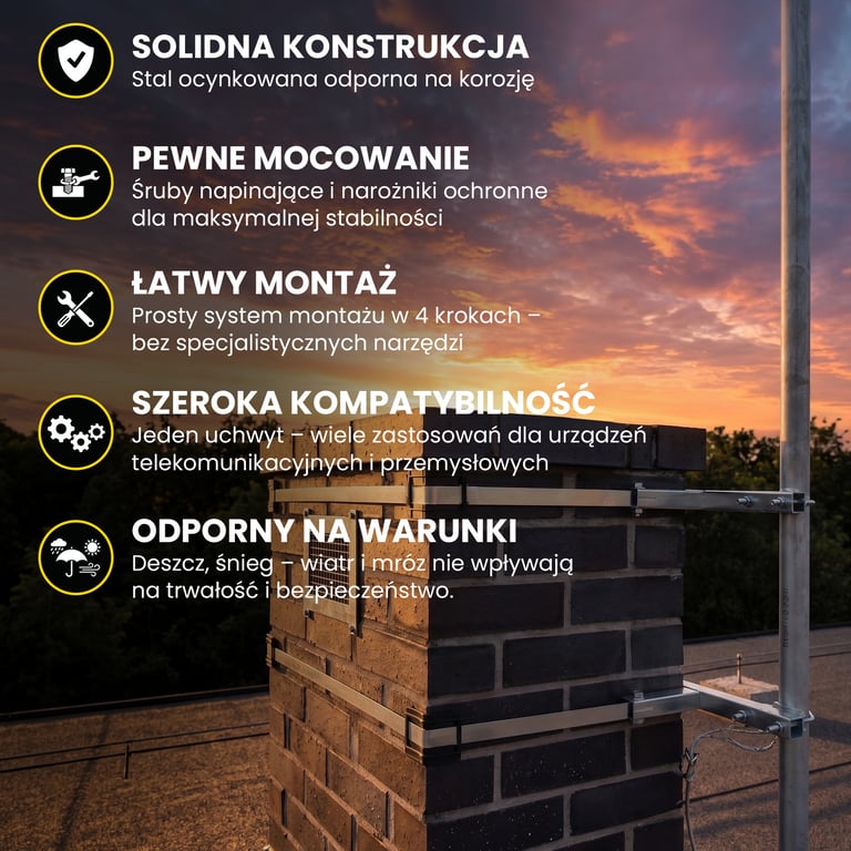 Extralink Uchwyt kominowy taśma 7m