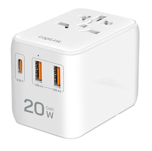 LogiLink PA0356 Power Adapter/Inverter, Indoor, 20 W, White