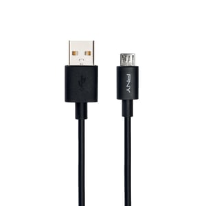 PNY USB – Micro-USB-kabel 1,2 m, USB 2.0, USB A till Micro-USB B, svart