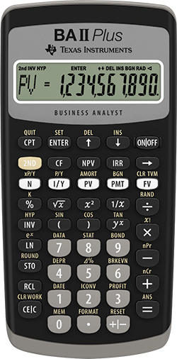 Texas Instruments BA-II Plus kalkulator Kieszeń Kalkulator finansowy Czarny