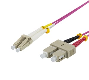 Deltaco LCSC-715 InfiniBand/Fiber Optic Cable, 15 m, 2x LC, 2x SC, Pink