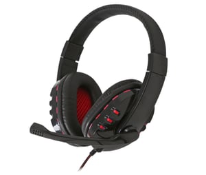 Freestyle FH-5401 Hörlurar med sladd, huvudband, samtal/musik, USB typ A, svart, röd