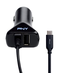 PNY P-DC-TC-K01-04-RB Ladegerät für mobile Geräte: Handy, Tablet, schwarz, automatischer Zigarettenanzünder