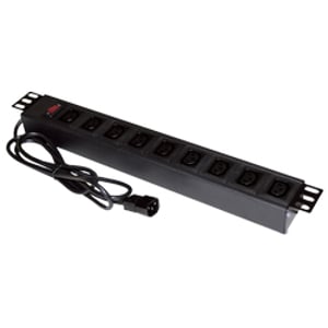 Alantec PZ010 Verteiler 1,8 m, 9 x Netzsteckdose, für den Innenbereich, schwarz