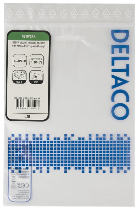 Deltaco USB3-GIGA-MAPT karta sieciowa