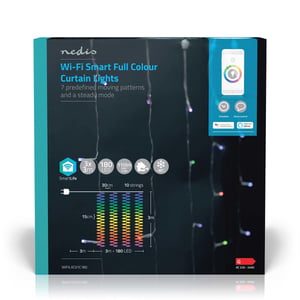 Nedis WIFILXC01C180 dekorativ belysning Lätt dekorationsljusslinga 180 st. LED 5,82 W G