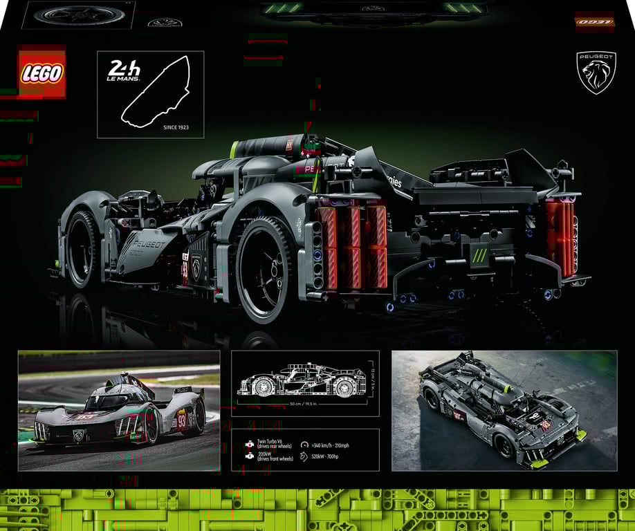 фото Авто-конструктор LEGO Technic Peugeot 9X8 24H Le Mans Hybrid Hypercar (42156)