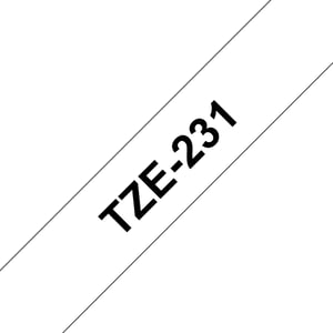 Brother TZE-231 Label Ribbons: Black on White