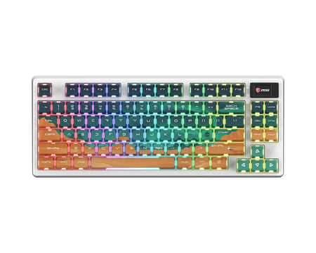 MSI FORGE GK600 TKL WIRELESS MARS klawiatura Gaming USB + Bluetooth QWERTY Amerykański międzynarodowy Wielobarwny