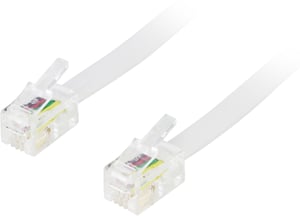 Deltaco DEL-154D 1.5 m telephone cable, White
