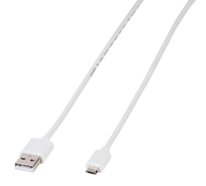 Vivanco PBMUSBVVW USB 2.0 Cable, 1 m, USB A to Micro-USB B, White