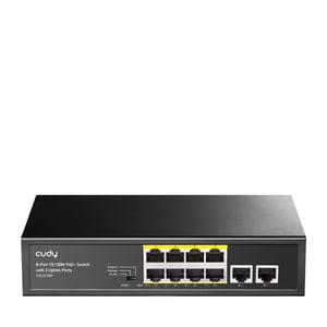 Cudy FS1010P Fast Ethernet (10/100) Network Switch with PoE Support, Black