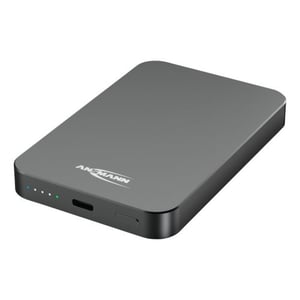 Ansmann 1700-0198 Lithium-Polymer (LiPo) Power Bank, 5000 mAh, Wireless Charging, Anthracite