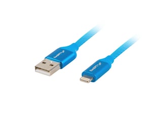 Lanberg CA-USLM-10CU-0018-BL telefonkabel, blå, 1,8 m, USB A till Lightning