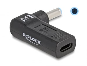DeLOCK Adapter für Laptop-Netzkabel, USB-Typ-C-Buchse auf HP-Stecker 4,5 x 3,0 mm, 90° abgewinkelt