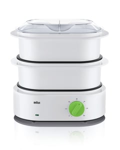 Braun FS 3000 Dampfkochtopf mit 2 Körben. 850 W, grün, weiß