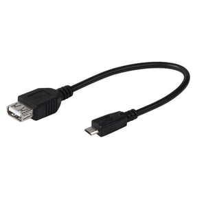 Vivanco 45298 USB 2.0 Cable, 0.15 m, Micro-USB B to USB A, Black