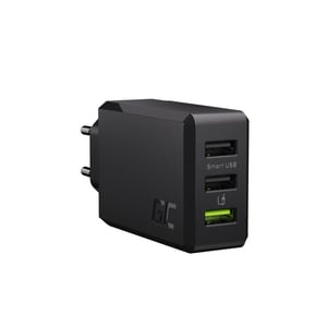 Green Cell CHARGC03 Portable Device Charger, Universal, Black, AC Power, Fast Charging, Indoor