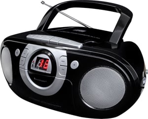 Soundmaster SCD5100SW – tragbares Stereosystem, analog, 1 W, FM, schwarz, MP3-Player