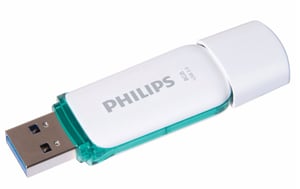 Philips FM08FD75B 8 GB USB Flash Drive, USB Type-A 3.2 Gen 1 (3.1 Gen 1), Turquoise, White