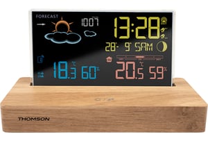 Thomson CT610 Digital Weather Station, Wood, LCD, AC/Battery