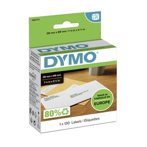 DYMO Original-Etiketten mit Rücksendeadresse für LabelWriter | 28 mm x 89 mm | Selbstklebend | Rolle mit 130 selbstklebenden Etiketten | für LabelWriter-Etikettendrucker | Hergestellt in Europa