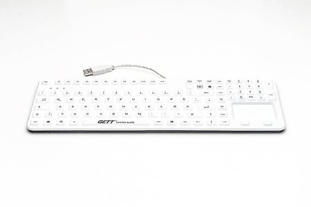 GETT CleanType Prime Panel+ klawiatura Medyczna USB Niemiecki Biały