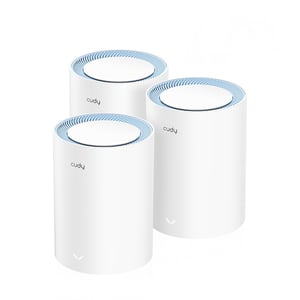 Cudy M1200 3er-Pack Mesh-System, Dualband-WLAN (2,4 GHz/5 GHz), Wi-Fi 5 (802.11ac), Weiß, 1 Stück, für den Innenbereich