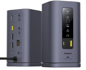 Baseus B00568101813-01 Kabelgebundene Dockingstation USB 3.2 Gen 1 (3.1 Gen 1) Typ C Grau