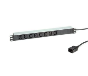 ROLINE 19.07.1627 Verteiler 2 m, 8 x Netzsteckdose, für den Innenbereich, Aluminium
