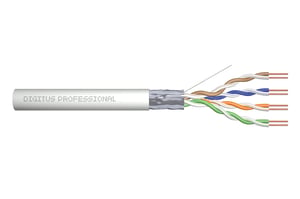 Digitus CAT 5e-Installationskabel, F/UTP, Eca, AWG 24/1, PVC, 305 m, grau, Karton