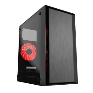 Gembird CCC-FORNAX-960R Sicherungen & Halterungen für Midi-Tower-Computer, Schwarz, Rot