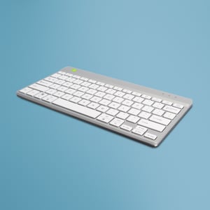 R-Go Tools Ergonomische R-Go Compact Break-Tastatur, Bluetooth, mit Software für Pausen, QWERTY (US), weiß