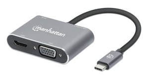 Manhattan 130691 Wired USB 3.2 Gen 1 (3.1 Gen 1) Type-C Docking Station, Gray