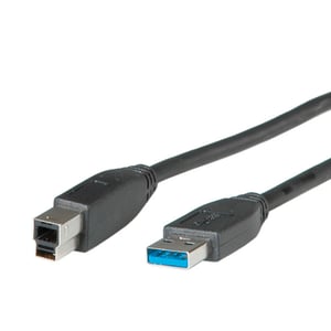 ROLINE 11.02.8870 USB 3.2 Gen 1 (3.1 Gen 1) Cable, 1.8 m, USB A to USB B, Black