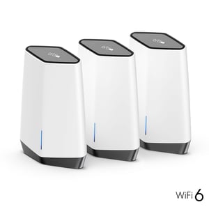 NETGEAR Orbi Pro WiFi 6 Tri-Band-Mesh-System (SXK80B3) Tri-Band (2,4 GHz/5 GHz/5 GHz) Wi-Fi 6 (802.11ax) Grau, Weiß 14 Innen