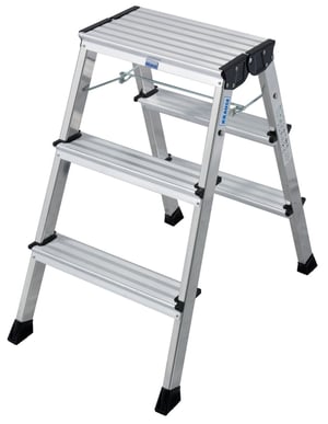 Krause 130068 pall med fotsteg Aluminium, svart