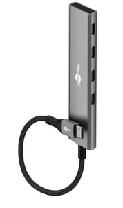 Goobay 76564 USB-Typ-C-Hubs und -Konzentratoren 5000 Mbit/s Grau