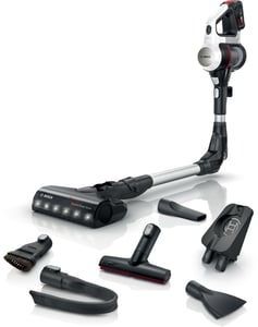 Bosch BSS711W Stabstaubsauger/Elektrobürste Vertikaler Staubsauger Akku Trocken Beutellos 0,3 l Schwarz, Silber, Weiß