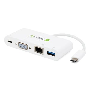 Techly IADAP USB31-DOCK2 USB-C Docking Station, White