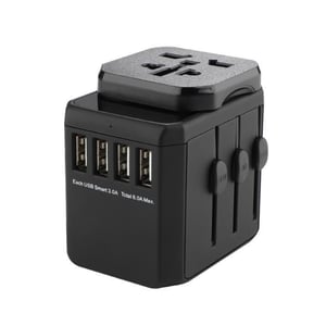 Microconnect MC-TRAVELADAPTER2 elektrisk strömkontakt, svart