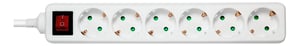 Deltaco GT-0652 5 m Power Strip with 6 Outlets, Indoor, White