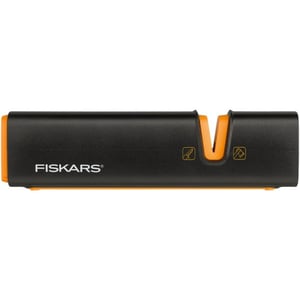 Fiskars 1000601 Knife Sharpener Pull-Through Knife Sharpener Black, Orange