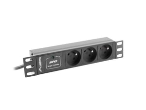 Lanberg PDU-03E-0200-BK rozdzielacz zasilania PDU 3 x gniazdo sieciowe 1U Czarny