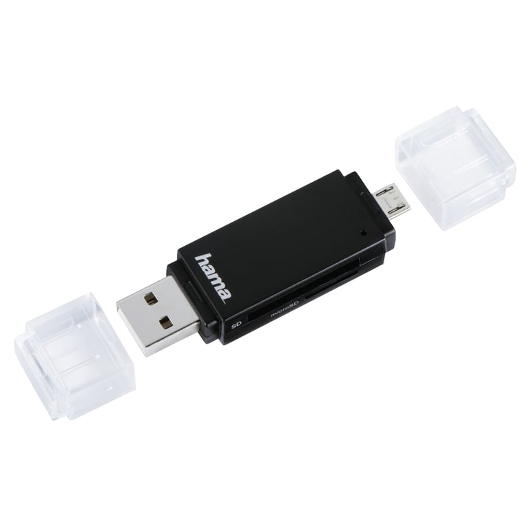 Hama Basic czytnik kart USB 2.0/Micro-USB Czarny