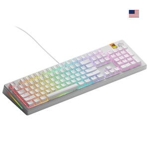 Glorious Gaming GMMK 3 HE 100 % vorgefertigte USB-Tastatur, QWERTY, US-Englisch, Weiß