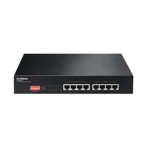 Edimax ES-1008P V2 Fast-Ethernet-Netzwerk-Switch (10/100) mit PoE-Unterstützung, schwarz