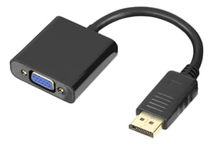 Deltaco 00110027 0.2 m VGA (D-Sub) to DisplayPort Cable Adapter, Black
