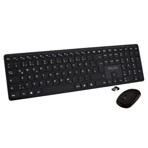 V7 CKW550DEBT Keyboard with Included Mouse, Universal RF Wireless + Bluetooth, QWERTZ, German, Black